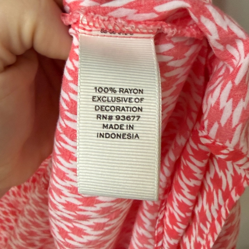 Stylus Dubarry Coral White Tassel Tie Sleeveless Rayon Blouse - Picture 5 of 6